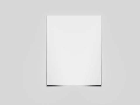 Blank white paper sheet with shadow. 3d rendering 库存插图