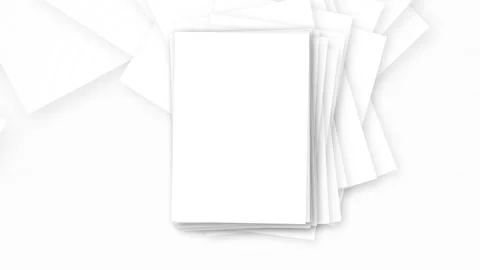 Blank White Paper Stack Mockup - Clean Minimalist Design Element Stock Footage 346659668