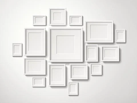 Blank white picture frames Stock Illustration
