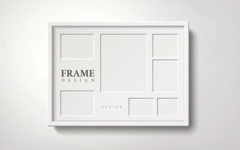 Blank white picture frames Illustrazione stock