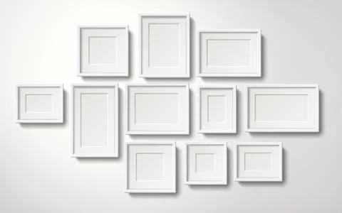 Blank white picture frames Illustrazione stock