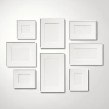 Blank white picture frames Stock-Illustration