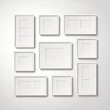 Blank white picture frames 스톡 일러스트