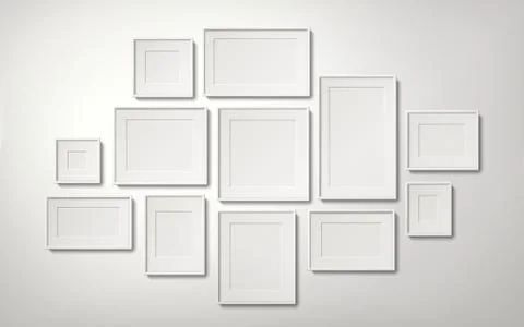 Blank white picture frames Stock-Illustration