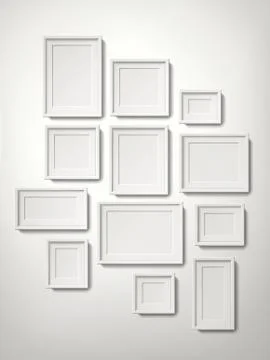 Blank white picture frames Stock Illustration
