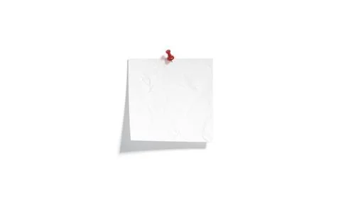 Blank white pinned paper note mockup, depth of field Stock Illustration