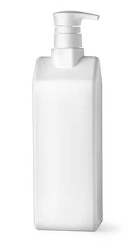 Blank white plastic bottle Stock Photos