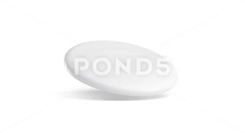Blank white plastic frisbee mockup, isolated, no gravity Stock Illustration