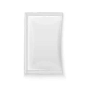 Blank white plastic sachet Stock Illustration