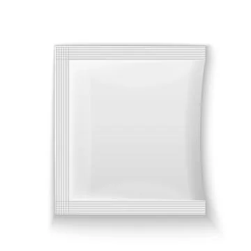 Blank white plastic sachet Stock Illustration