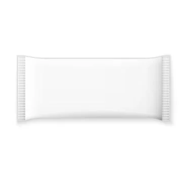 Blank white plastic sachet Stock Illustration