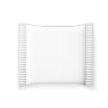 Blank white plastic sachet Stock Illustration