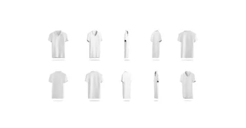 Blank white polo rotation different sides, isolated Illustrazione stock