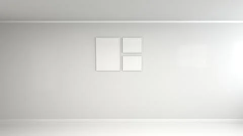 Blank white poster in white frame on the wall Stock Illustration