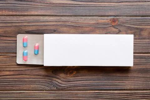 Blank White Product Package Box Mock-up. Open blank medicine drug box with .. Stock Photos