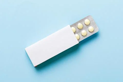Blank White Product Package Box Mock-up. Open blank medicine drug box with .. Stock Photos