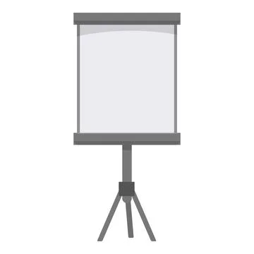 Blank white projection screen standing on tripod for presentation Stock Illustration