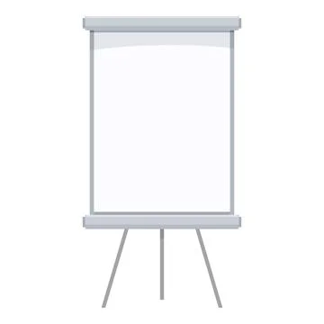 Blank white projection screen standing on a tripod for presentations Stock Illustration