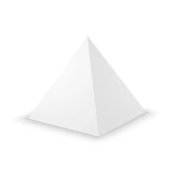 Blank white pyramid, 3d template Stock Illustration
