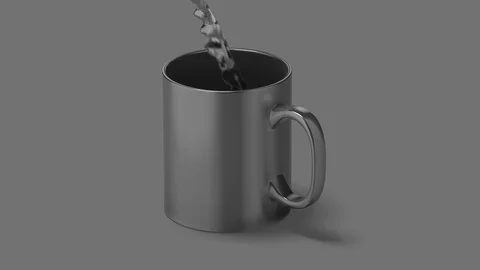 Blank white reactive mug mockup, filling up hot boiling water Video stock 81394591