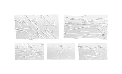Blank white rectangle adhesive duct tape mockup set, top view Stock Illustration