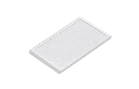 Blank white rectangle embroidered patch mockup, side view Stock Illustration