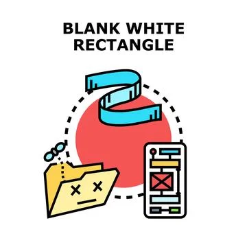 Blank white rectangle illustrating empty space concept Stock Illustration