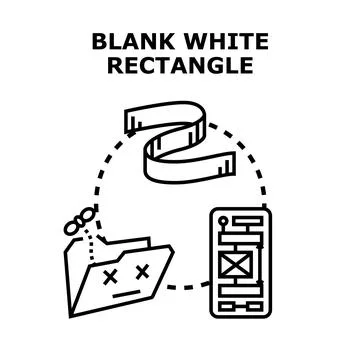Blank white rectangle illustrating empty space concept Stock Illustration