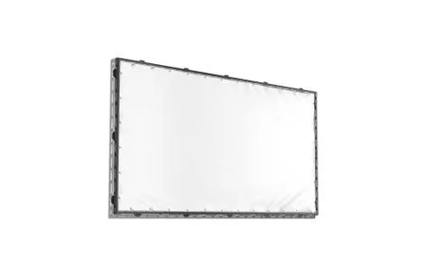 Blank white rectangle stretching banner with black grip frame mockup Illustrazione stock