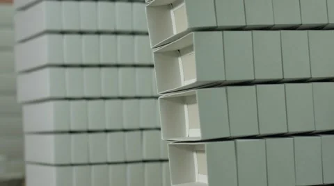 Blank white rectangular boxes. Vídeo Stock 62757932