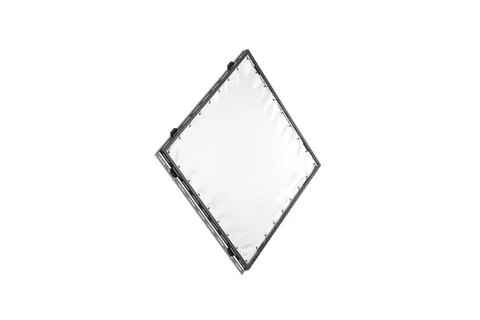 Blank white rhombus stretching banner with grip frame mockup, isolated Illustrazione stock