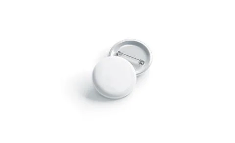 Blank white round badge stack mockup, front view Stock-Fotos