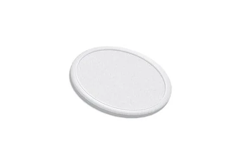 Blank white round embroidered patch mock up, side view Illustrazione stock