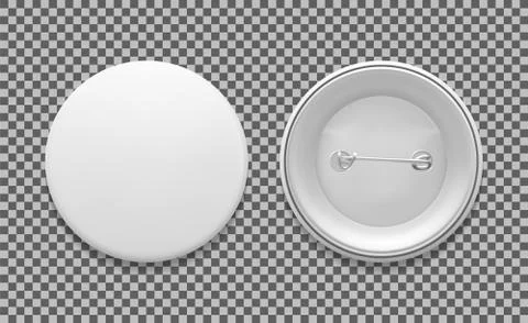 Blank white round pin Illustrazione stock