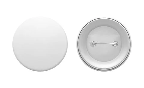 Blank white round pin Stock Illustration