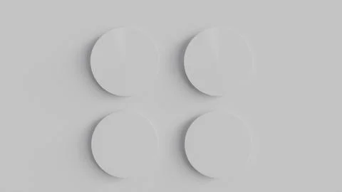 Blank white round sheet of paper on white background with shadow used as no.. Stock Photos