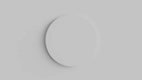 Blank white round sheet of paper on white background with shadow used as note Foto stock
