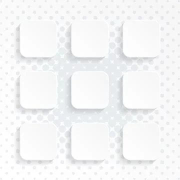 Blank white rounded square website buttons set Illustrazione stock