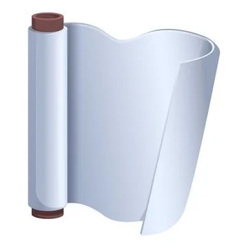 Blank white scroll vector icon 스톡 일러스트