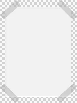 Blank white sheet of paper attached to a wall with tape, ready for notes or.. Stock Illustration