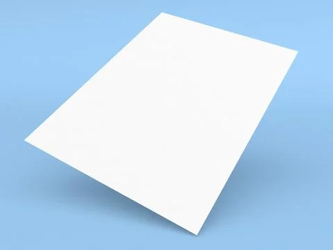A blank white sheet of paper is tilted slightly, creating a sense of depth ag Stock Illustration