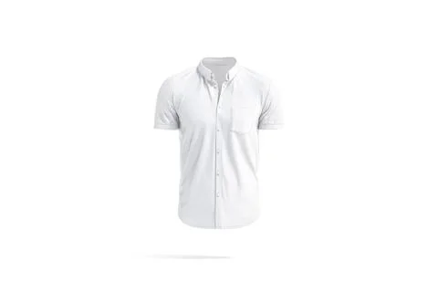Blank white short sleeve button down shirt mockup, isolated Stock-Illustration