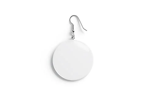 Blank white single round earring mockup, top view Illustrazione stock