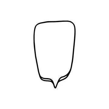 Blank white speech balloon, cloud in sketch vector illustration isolated. Illustrazione stock