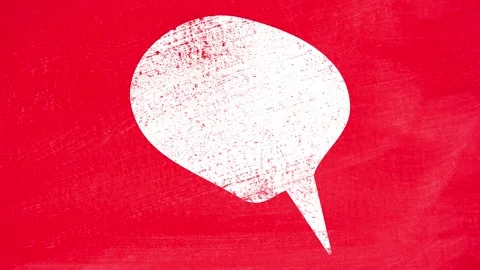 Blank White Speech Bubble on Red Background, Comic Style Communication Concep Stock Footage 331073736