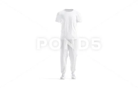 Black Sweatpants Front And Back View Isolated On White