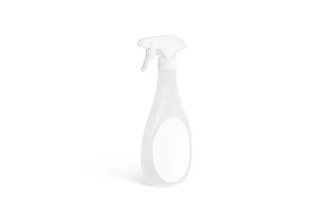 Blank white spray bottle mockup isolated, side view Illustrazione stock