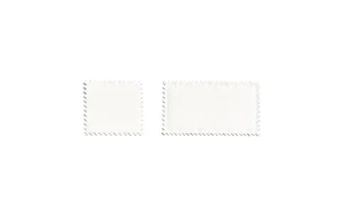 Blank white square and rectangular postage stamp mockups, 스톡 사진