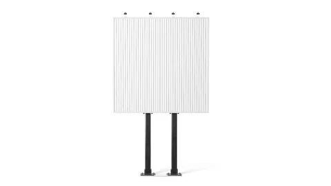 Blank white square full billboard mock up, looped switch Stock Footage 87348116