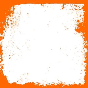 Blank white square Halloween background with orange grunge border Stock Illustration